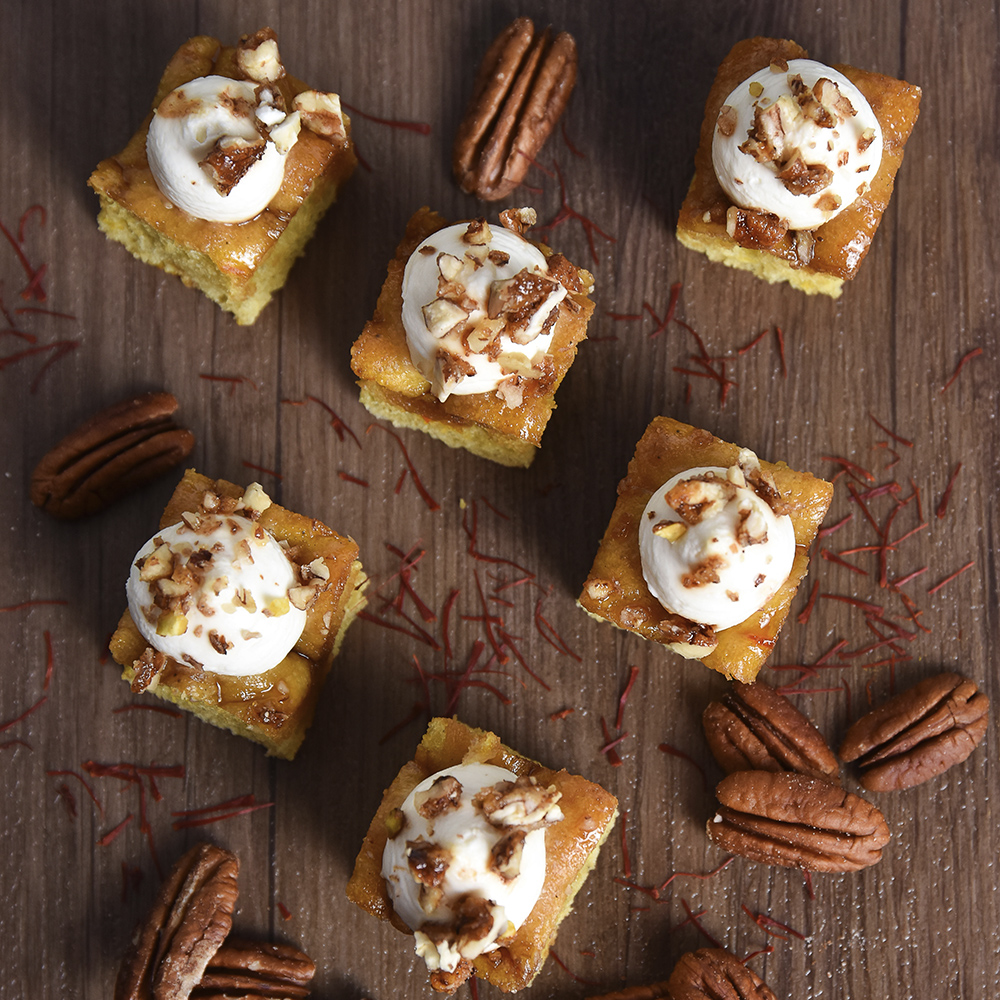 Khameer Date Foccasia with Labna And Pecans